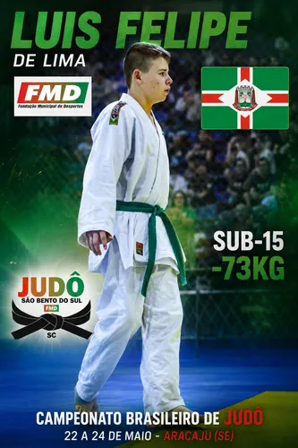Judoca de São Bento do Sul representa Santa Catarina no Brasileiro Sub-15